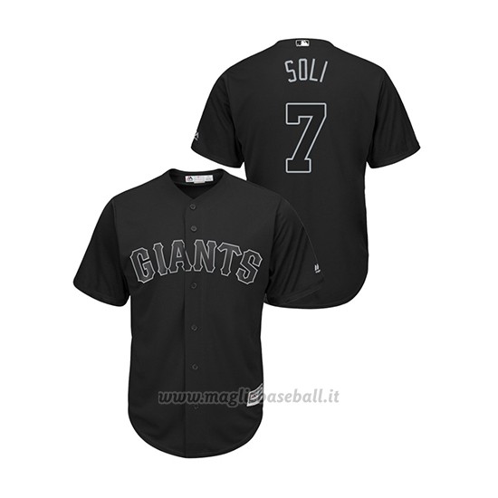 Maglia Baseball Uomo San Francisco Giants Donovan Solano 2019 Players Weekend Replica Nero